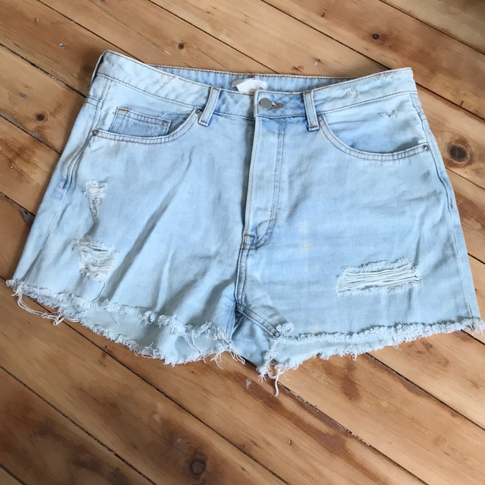 Light blue high waisted shorts